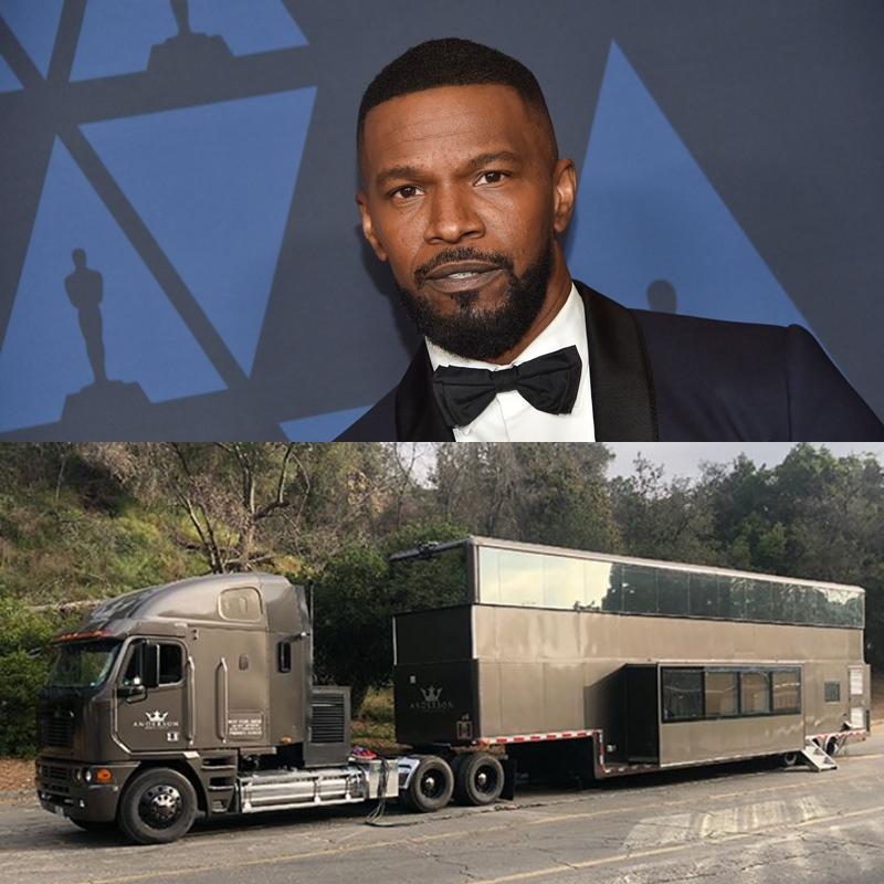 傑米福克斯的豪華露營車，內部更是自己節目的錄製現場。（圖／法新社、Anderson Mobile Estates）