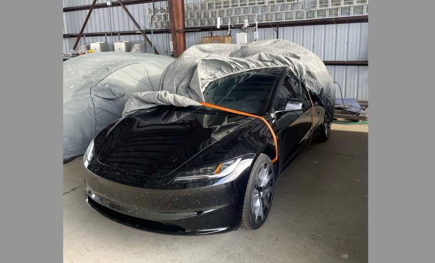 Tesla Model 3 改款車型曝光，換上新式樣頭燈組。