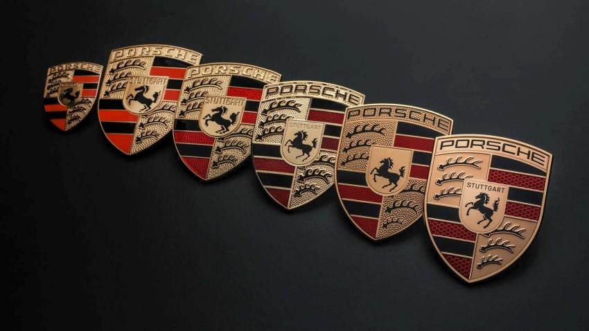 Porsche 廠徽經過多次修改，能從對比中發現許多細節差異。