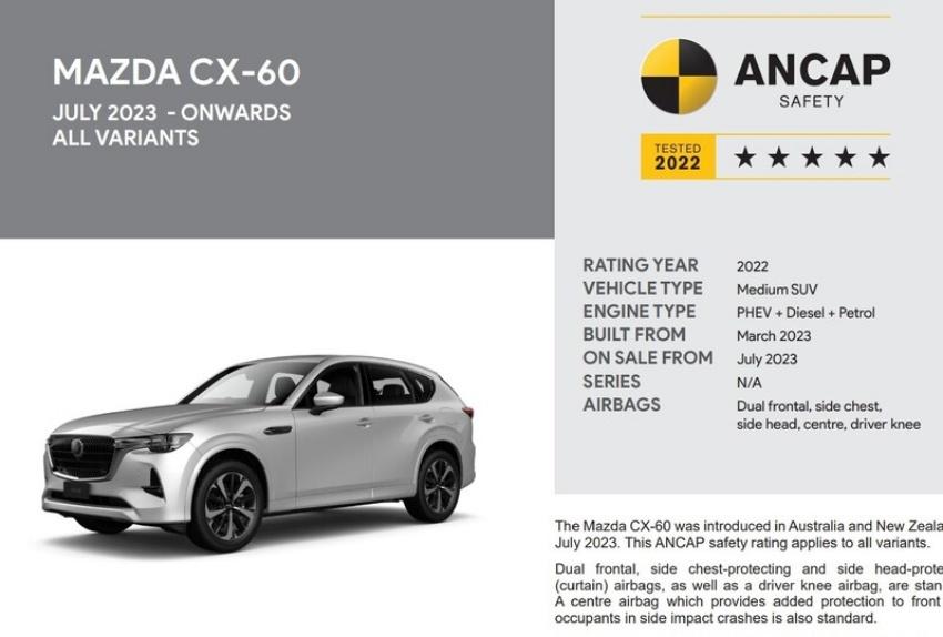 對於台灣有高度參考價值的《ANCAP》公布 CX-60 的安全測試成績。