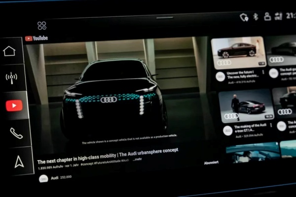 中控螢幕可直接觀賞 YouTube 影片！Audi 率先導入、福斯集團陸續跟進