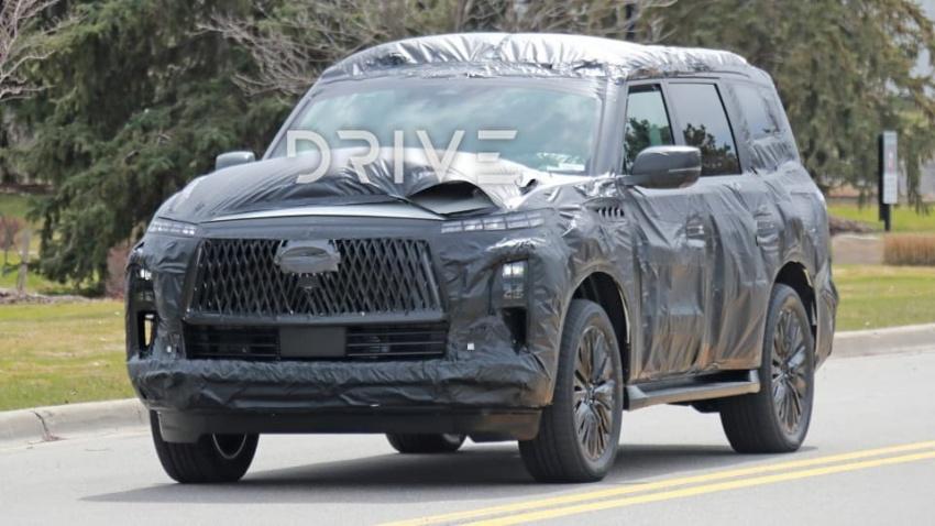 Infiniti 全新旗艦休旅 QX80 測試車上路，最快今年底或明年初登場。