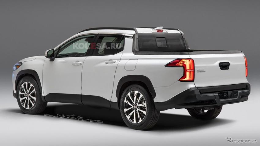Toyota 小型皮卡預期將於 2027 年問世，採用油電動力搭配全時四驅。圖為預想圖。