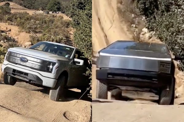 諷刺 Tesla Cybertruck 越野能力！Ford 電動皮卡同場地測試結果完勝