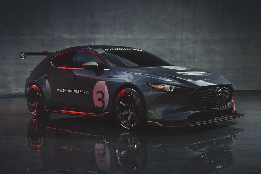 Mazda3 性能版將擁有專屬的運動化外型設計。此為 Mazda TCR 賽車。