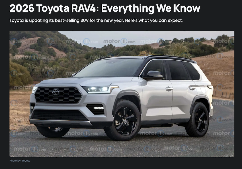 外媒預測大改款 RAV4 車頭造型。