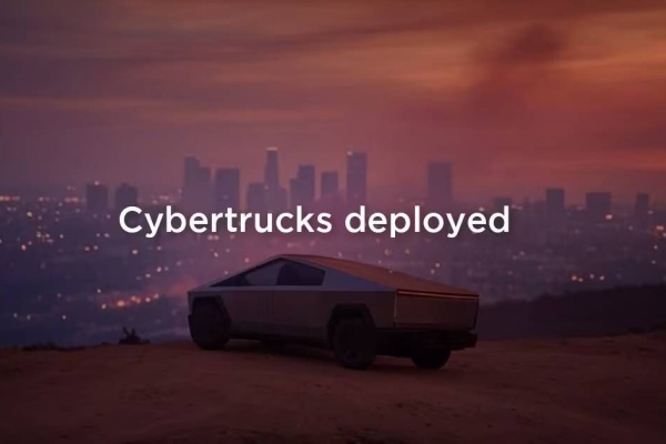 Tesla 派出 Cybertruck 車隊投入加州救災！建立免費 Wi-Fi 與緊急供電