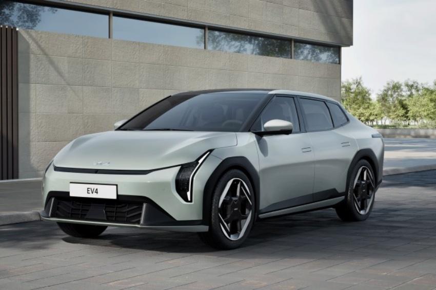 Kia 率先釋出 EV4 量產廠圖。跨界轎跑車型基本還原概念原型車的設計。