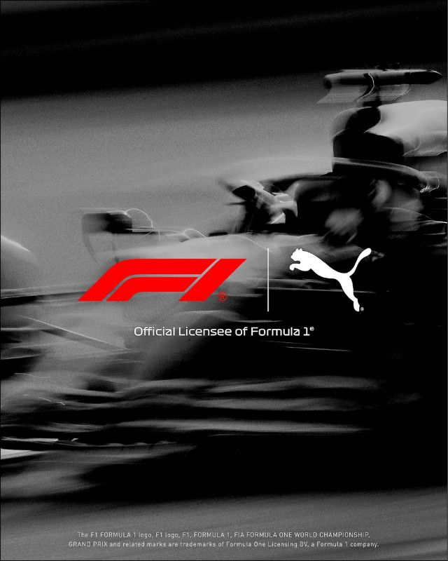 PUMA於2023年正式與F1建立長期夥伴關係，生產賽事系列周邊商品。