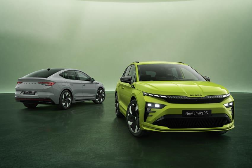 Skoda 發表小改款 Enyaq RS（右）、Enyaq Coupe RS（左）。