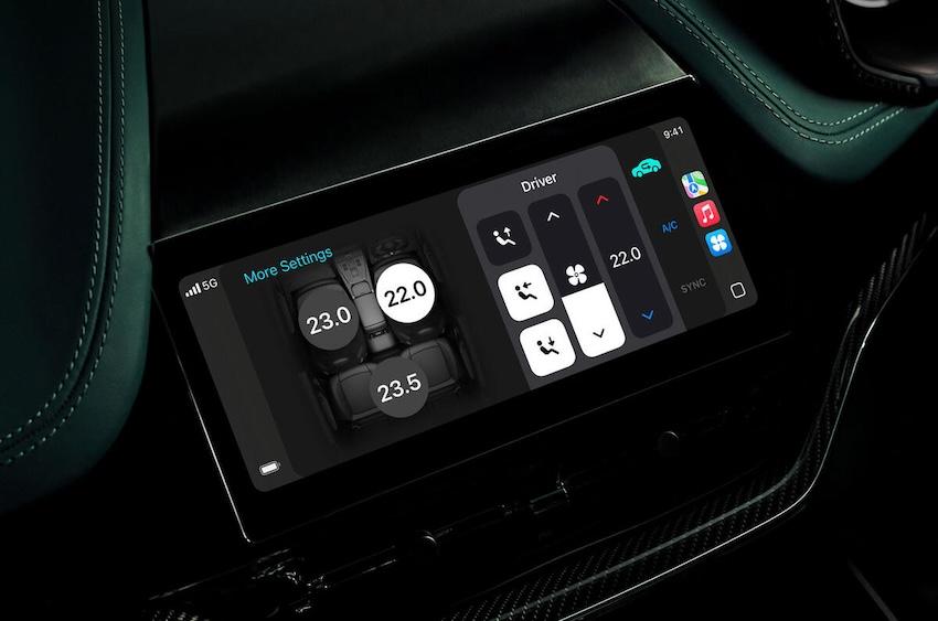 Apple CarPlay Ultra 也能調整車內空調溫度。  