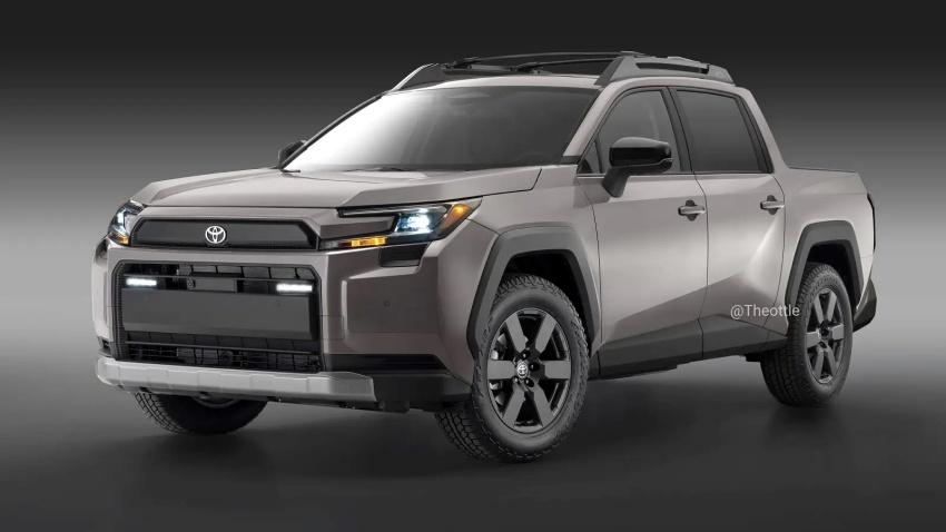 外梅指出 Toyota 以 RAV4 為基礎衍生的皮卡將在明年登場。圖為預想圖。