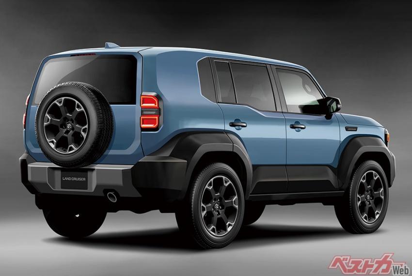 Land Cruiser FJ 搭載小面積且位置較高的尾燈組配合備胎。圖為預想圖。
