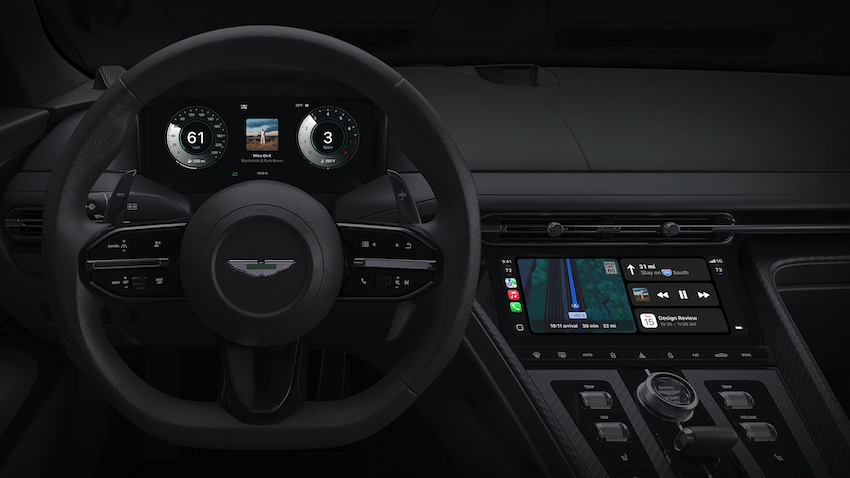 Aston Martin 成為第一家採用 Apple CarPlay Ultra 的車廠。（圖片來源：Apple）