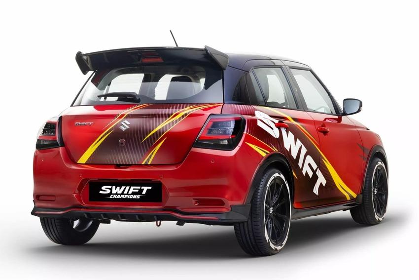 加裝全車空力套件之後，展現出更加強烈的運動氛圍，預覽新一代 Swift Sport 未來可能樣貌。
