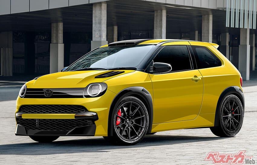 據傳 Toyota 全新 GR Starlet 已進入最後開發階段，有望在 2026 年秋季正式發表。此為預想圖。