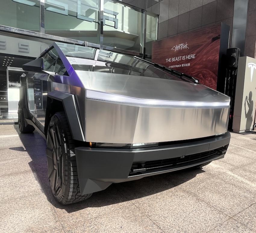 Tesla Cybertruck 去年底曾在台灣展示。（攝影：記者陳英傑）