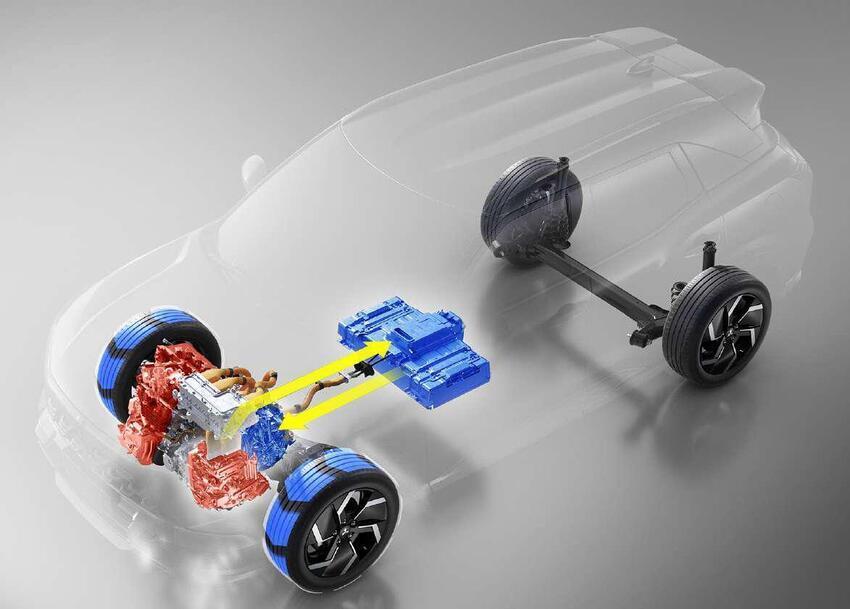 三菱在 Xforce 上已推出自 PHEV 系統衍伸而來的 Hybrid 油電動力。
