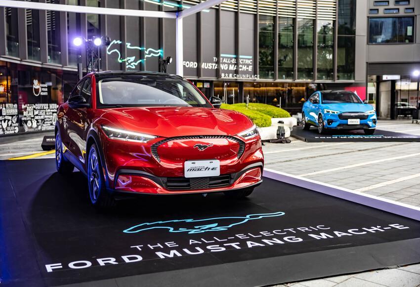 2023 年 10 月於台灣上市的福特電動車 Mustang Mach-E，近期已下架。（攝影：記者陳弘智）