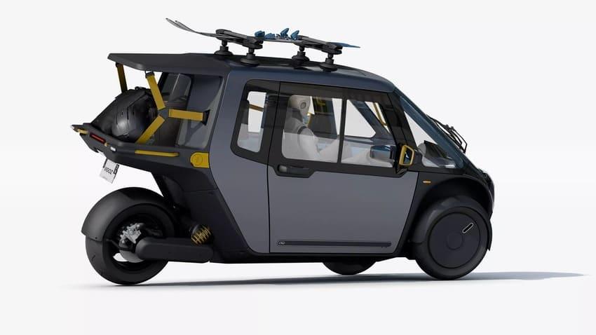 採用前二後一的三輪設計，後方設有開放式置物空間。