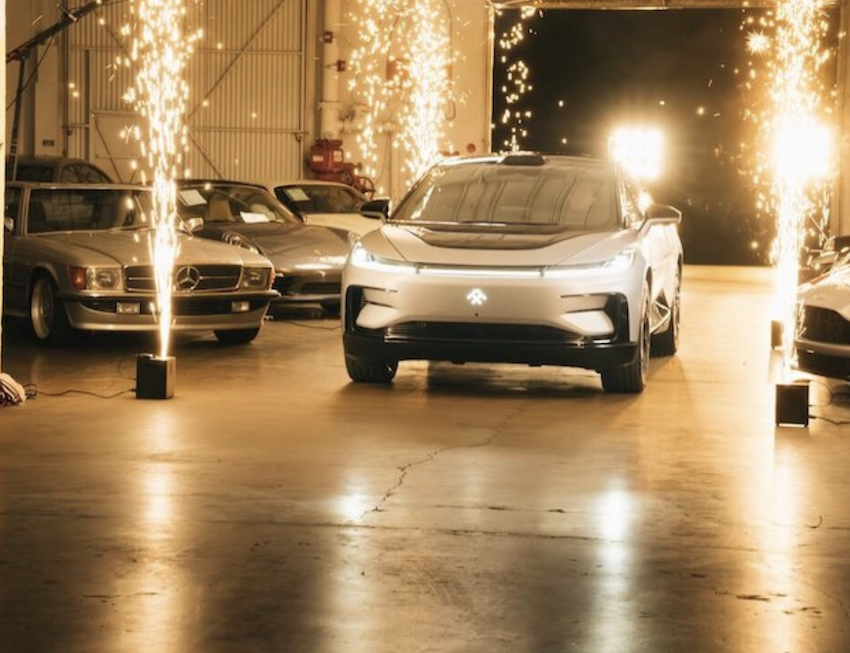 中國電動車品牌法拉第未來（Faraday Future）其電動車在坐落於美國洛杉磯的總部起火，消防員花費 40 分鐘才撲滅火勢。(圖片來源：Faraday Future)