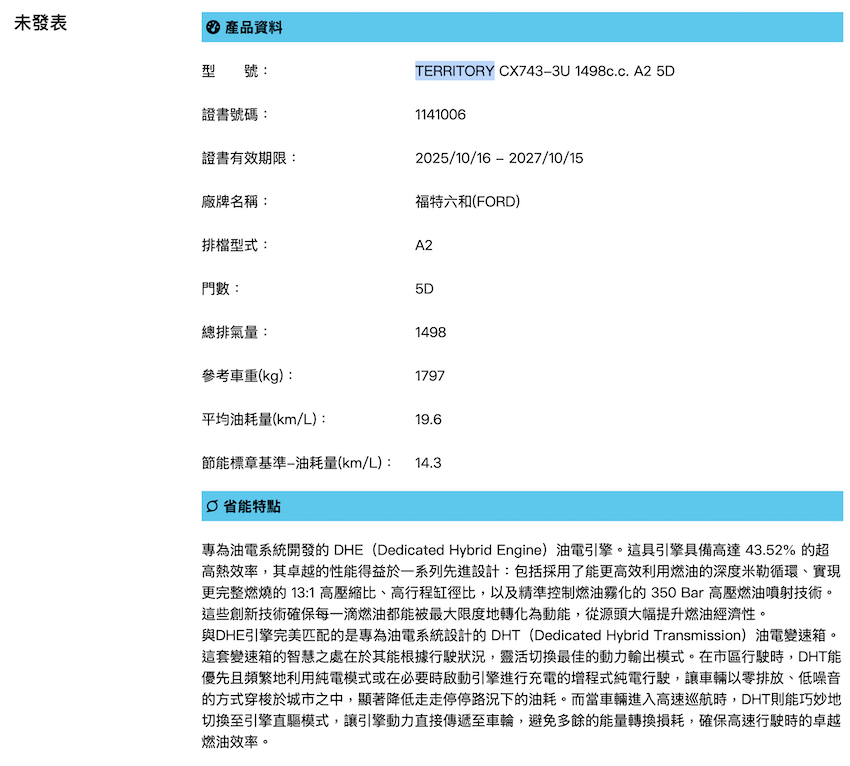 經濟部能源署的節能標章網站,有著 1.5 升 Hybrid 的特點介紹。(圖片來源:擷取自經濟部能源署)