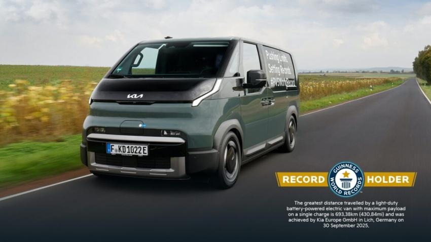 Kia PV5 Cargo 在滿載貨物的情況下跑出遠超官方公布的續航里程,並創下金氏世界紀錄。