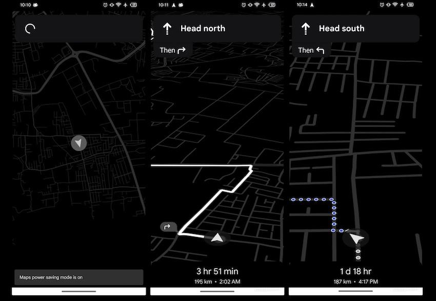 Google 開發省電模式，Google 地圖只會顯示關鍵訊息。