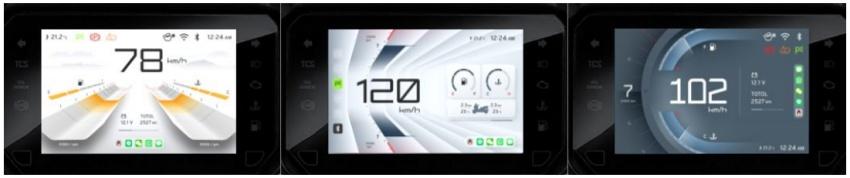 最新 7 吋 TFT-LCD 數位儀表能偵測光源自動切換顯示模式。