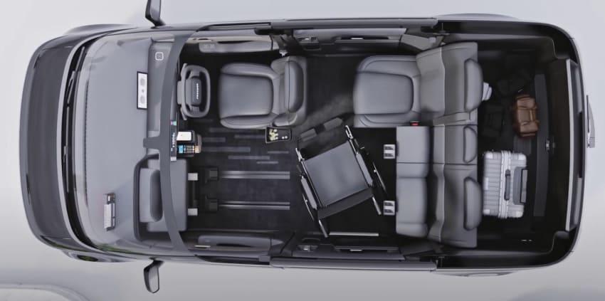 寬闊車室空間可提供多元應用方式，此為 Model A 示意圖。