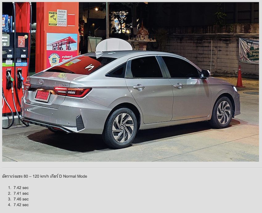泰國媒體《headlightmag》進行油電 Vios 實測。