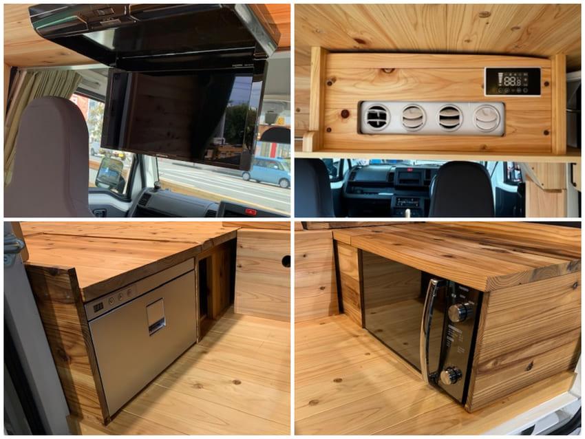 車內設有多種實用家電，讓車宿生活變得更加舒適便利。