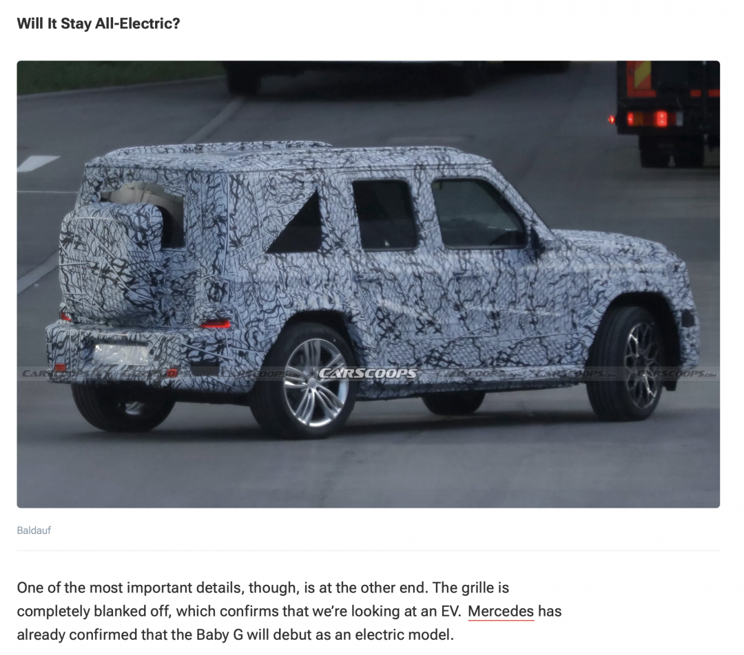 在外觀上的特點，就是直立的擋風玻璃，方正的線條與極其平坦的車側，車尾也同樣有外露備胎的設計。