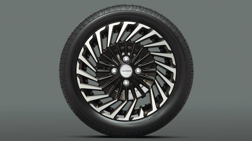 腳下 15 吋旋風狀雙色鋁圈為外觀增添亮點。