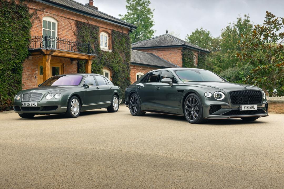第二款Flying Spur Speed（右）重新詮釋2005年Continental Flying Spur（左）的運動化形象。