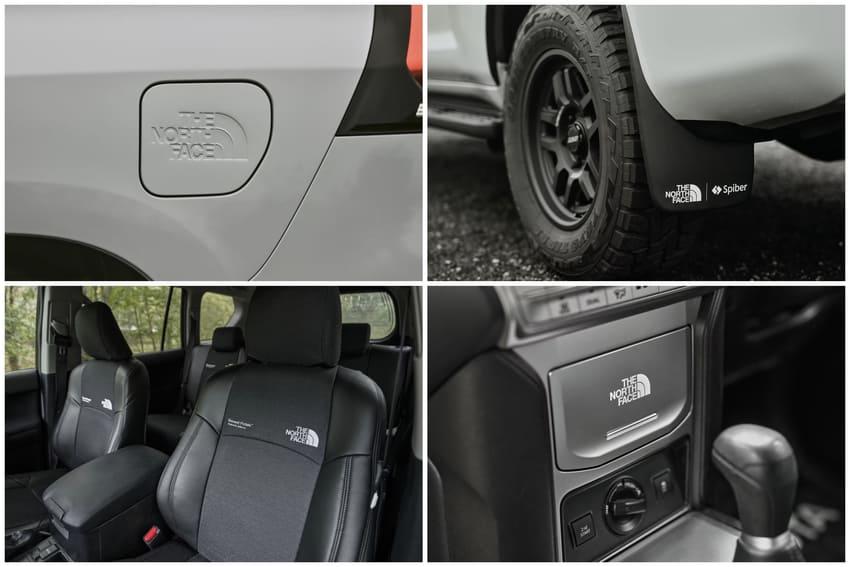 車身多處可見 The North Face 及 Spiber 標誌，內裝亮點在於採用 Brewed Protein 材質包覆的座椅。