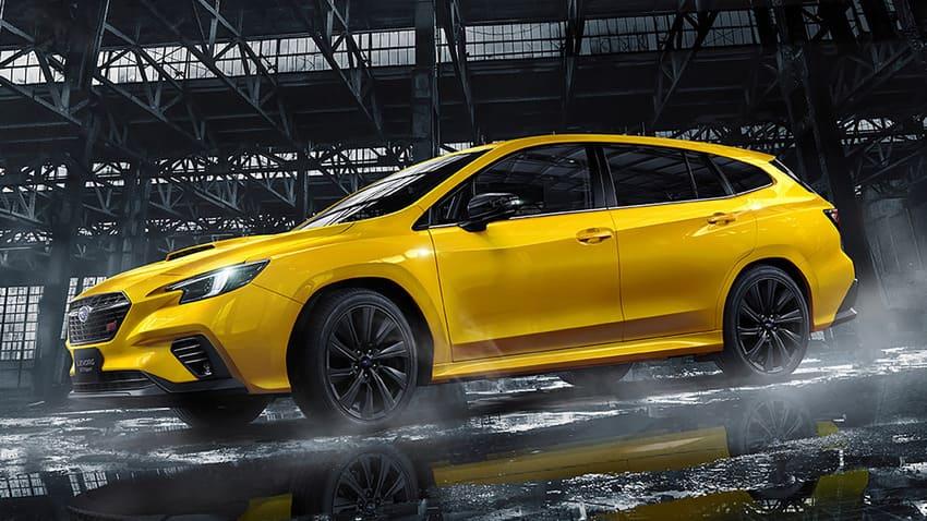 搶眼的日出黃塗裝是 STI Sport R-Black Limited II 特仕版的重點所在。圖為 Levorg 版本。