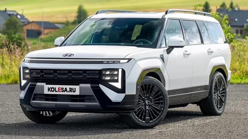 小改款 Santa Fe 預想圖出爐，擁有全新的車頭設計。