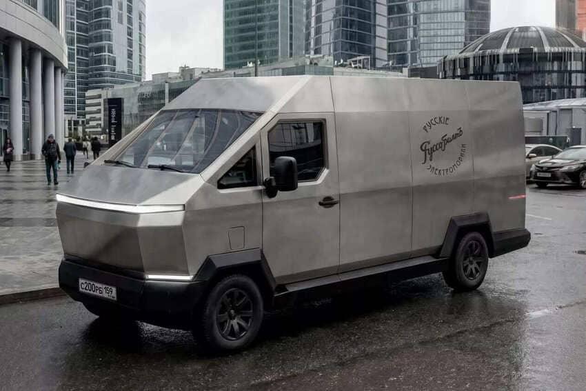 全新 F200 純電貨車最大特色在於採用特斯拉 Cybertruck 設計風格。