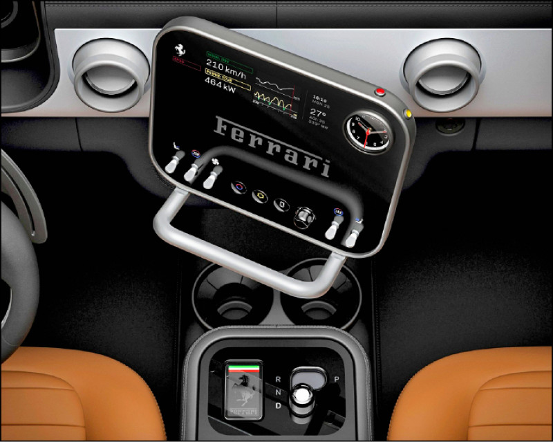 控制面板可多向轉動，結合上方的觸控與下方的機械實體按鍵，提升座艙裡的共享體驗。