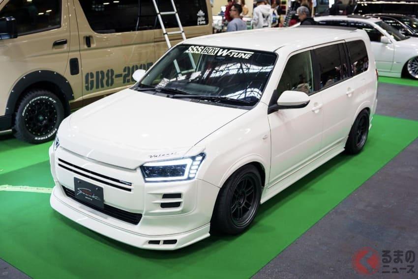GR8 Style 在 2026 大阪改裝車展推出 Probox 專屬 S.S.S.BOX W-Tune 升級套件。（圖片來源：Kuruma-news）
