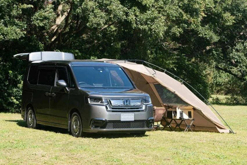 Honda 預告將在 Outdoor Day Japan Sendai 2026 展示一系列露營車配件，展現 MPV 的戶外風格。圖為 Step WGN。
