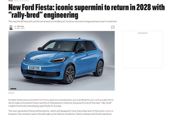 Ford Fiesta 傳回歸！採雷諾電動平台 滿電續航上看 400 公里