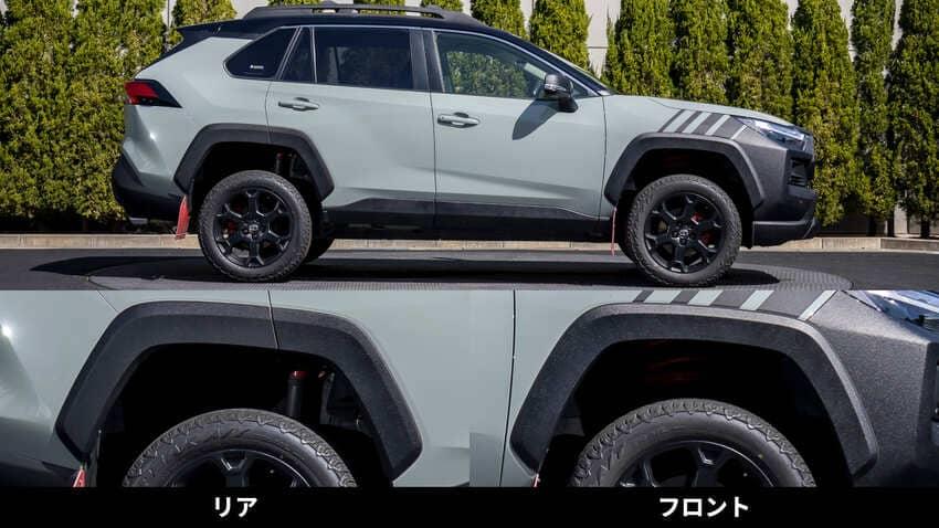 提供 Gori Gori Black 防刮磨砂塗裝前後輪拱飾板，強化粗獷氣息。