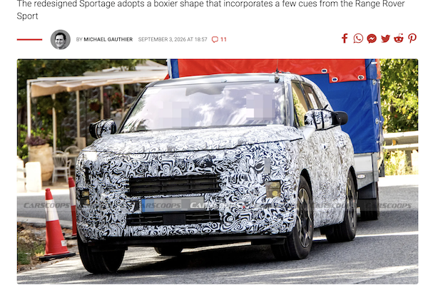 Kia Sportage 大改款現身！外型輪廓曝光 神似 Range Rover Sport