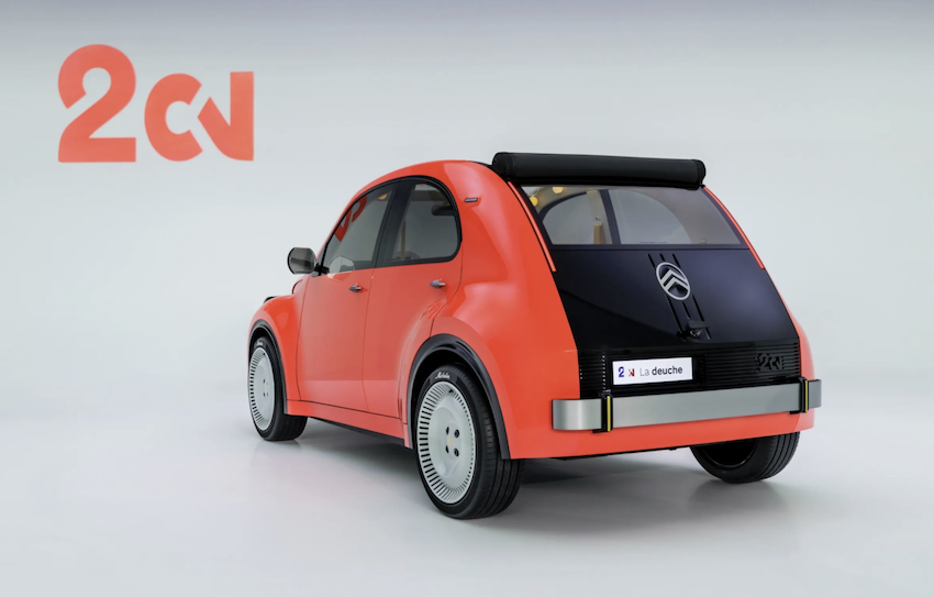 2 CV Concept 幾乎將經典元素完整搬上現代車體，如帆布可收折車頂等。