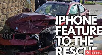 BMW撞上BMW iPhone碰撞偵測救人命