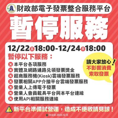 中獎人注意！電子發票新平台試營運  這2天暫停兌獎