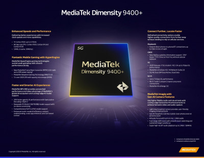 聯發科發表天璣9400+手機晶片  本月開始上市