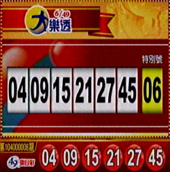 大樂透、今彩539等開獎獎號
